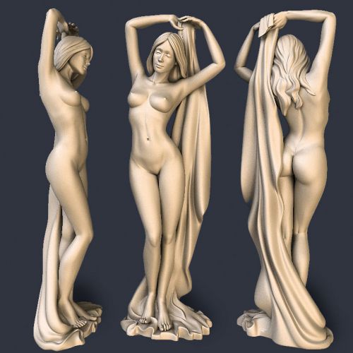 3d model for CNC router, figure of a girl. STL