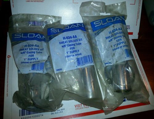 Lot of (3) new sloan sweat solder kit h-634-aa w/6&#034; casing tube for 1&#034; supply for sale