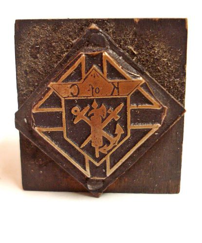 Vtg Letterpress Printing Printers Block, K of C KNIGHTS COLUMBUS