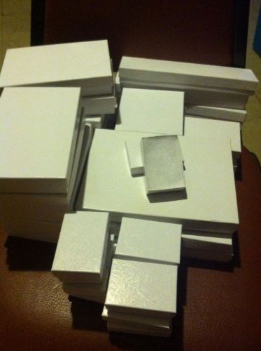Lot of 33 White Jewelry Boxes with Cotton Inserts