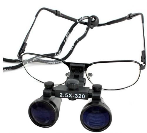 2.5X 420mm Dental Surgical Binocular Loupes Optical Glasses Loupe Dentist Black