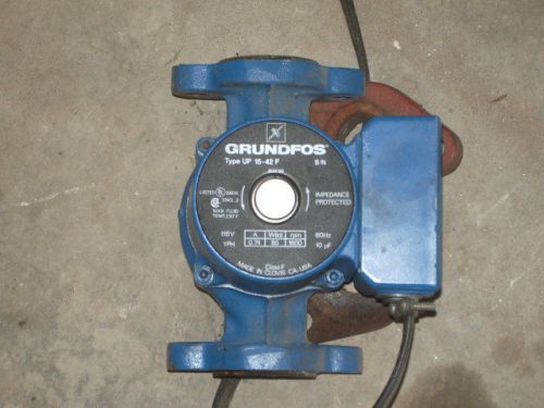Grundfos recirculation water pump TYPE UP 15-42F 115 V  2 flanges USED
