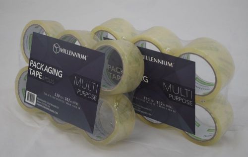 Millennium Multi Purpose Packaging Tape, 6 Rolls X 2 (12 rolls)