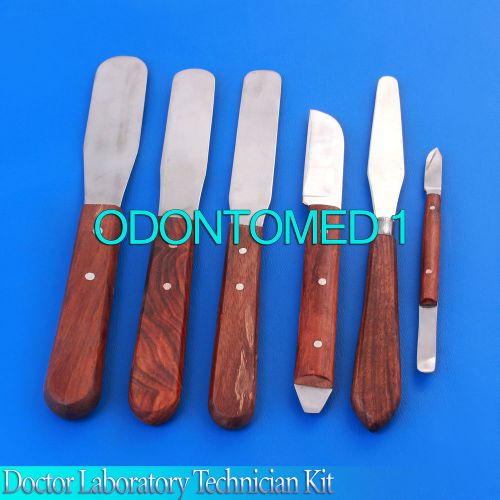 Plaster &amp; alginate wax knive mixing spatula set dental lab stainless steel for sale