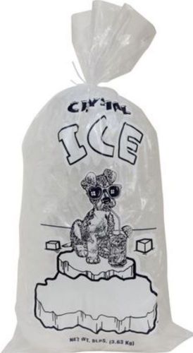 12&#034;  x 21&#034; 1.5mil Clear 10 LB Pound Drawstring Draw String Ice Bags 100 Bags Dog
