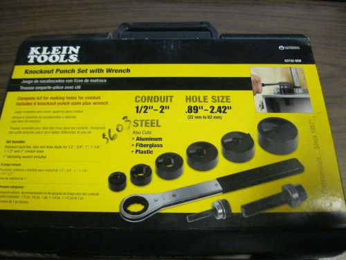 Klein tools 53732sen knockout punch with wrench 9-piece set brand new for sale