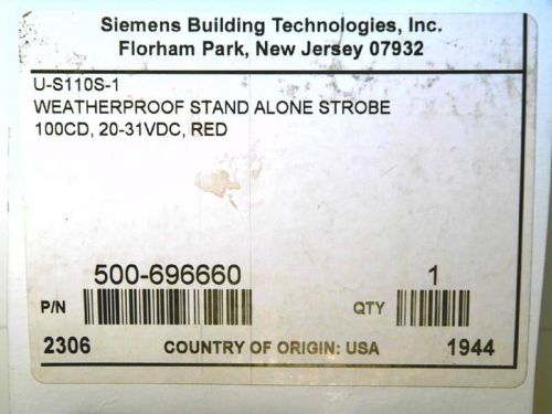 SIEMENS WEATHERPROOF STAND ALONE STROBE U-S 110  P/N 500-696660