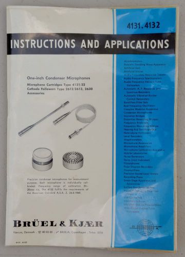 VTG Bruel &amp; Kjaer 4131 &amp; 4132 1&#034; Microphones ~ INSTRUCTIONS &amp; APPLICATIONS Book