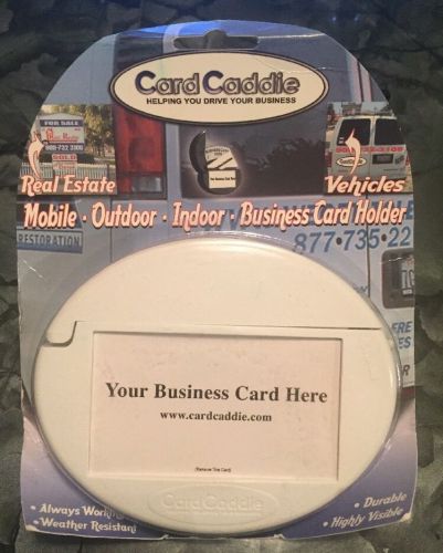 WHITE Card Caddie Outdoor Mobile Vehicle Business Card Holder
