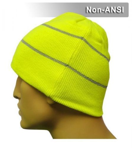 Reflective apparel safety beanie hat cold weather toboggan high visibility hiviz for sale
