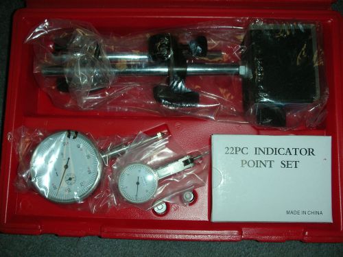 NEW MAGNETIC BASE+AGD+DIAL TEST INDICATOR SET IN CASE+22 EXTRA POINTS+ATTACHMENT