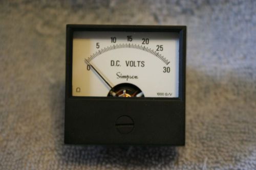SIMPSON ELECTRIC CO. ANALOG PANEL D.C. VOLTAGE METER #17845 MODEL #2121 DCV 1.5