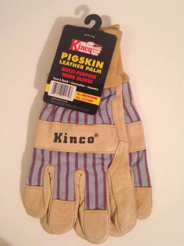 Kinco - Pigskin Leather Palm Multi Purpose Work Gloves Knit Wrist #1917KW Size M