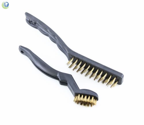 Dental lab heavy duty brass wire brush w/ handle for polishing cleaning set of 2 for sale