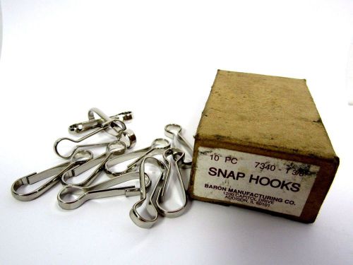 Lot of 10 new baron mfg co. #7340-1 3/8 snap hooks for sale