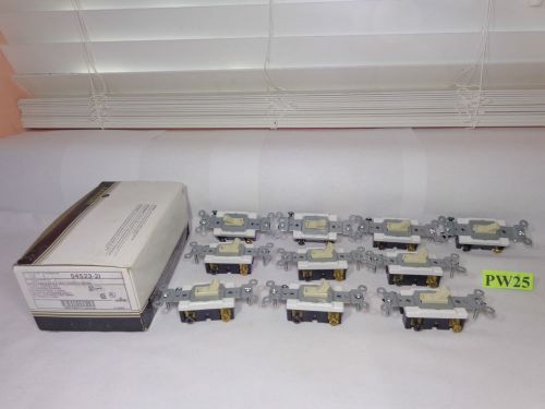 10 leviton 54523-2i 3 way toggle switch ivory lot 20 amp 120 volt commercial for sale