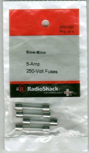 Radioshack 5-AMP 250 Volt Slow-Blow  1 1/4 X 1/4&#034; Fuses  270-1027