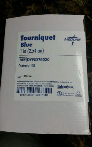 E1 Medline DYND75020 Blue 1&#034;x18&#034; Latex Free Tourniquet 100 Count BOX NIB E1