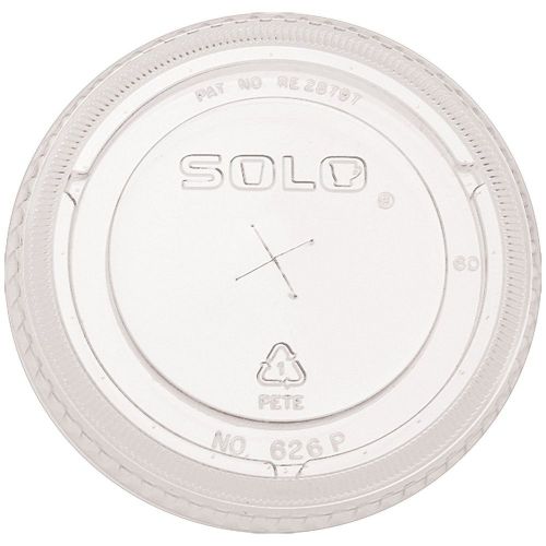 SOLO Cup Company - Ultra Clear Flat Cold Cup Lids f/16-24 oz Cups PET 100/Pack