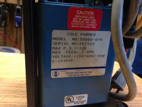 New cole parmer pump # 5000-074 115v .7 gph for sale