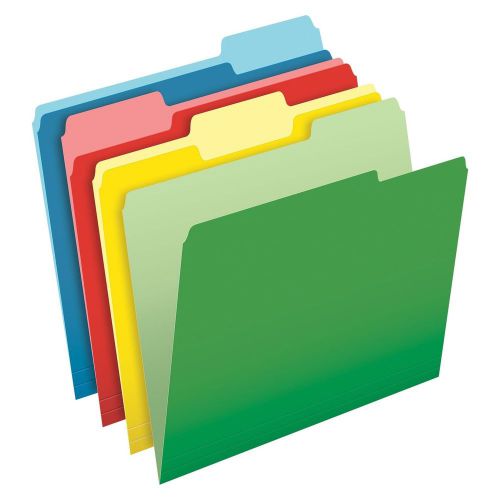 Pendaflex cutless file folders letter size 1/3 cut assorted colors 100 per bo... for sale