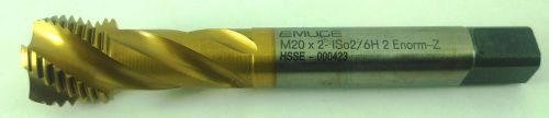EMUGE Metric Tap M20x2 SPIRAL FLUTE HSSCO5% M35 HSSE TiN Coated