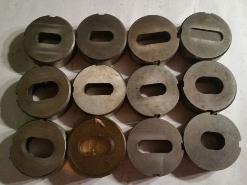 Lot of 12 Oblong Punch Dies for 2 1/2&#034; Units