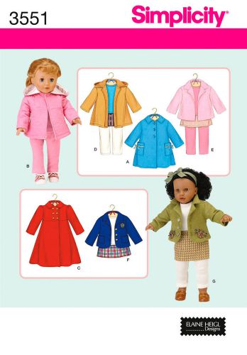 SIMPLICITY 18 INCH DOLL CLOTHES-ONE SIZE