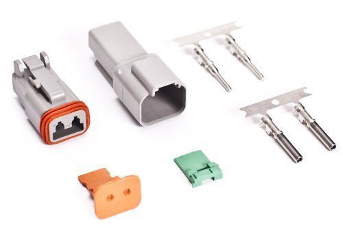 Deutsch 2-pin Connector Kit W/housing, Terminals, Pins, and Seals 14-16 Gauge Cr