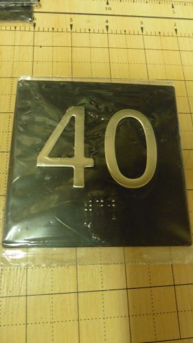 NEW &#034;40&#034; 4&#034;x 4&#034; Stainless Steel Black Background placard