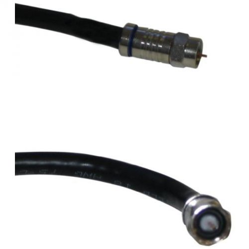 50&#039; Black Rg-6 Weatherproof Coax With Fittings Black Point TV Wire and Cable