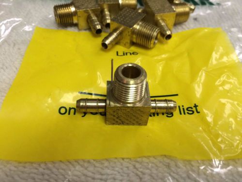 Barb fitting tee, vacuum tee, .17&#034; barb x 1/8&#034;npt male for sale