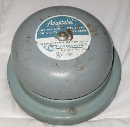 Vintage 5.5&#034; edwards adaptabel fire alarm bell 120 volts for sale