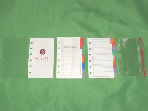 POCKET 3.0x5.0 ~ 1 YEAR UNDATED Rosetti Planner TABS &amp; PAGES LOT Franklin Covey