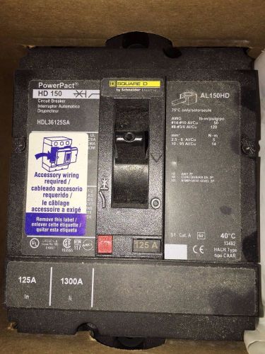 Brand new in box square d hdl36215sa circuit breaker 125a 3p 600v for sale