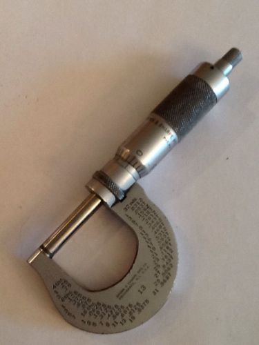 Vintage brown &amp; sharpe no. 13 0-1&#034; .0001 out side micrometer . for sale