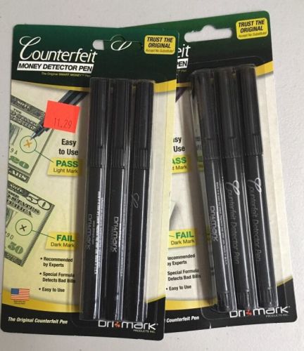 Dri Mark Smart Money Counterfeit Bill Detector Pen Brand NEW 3 Pack 2 Packages