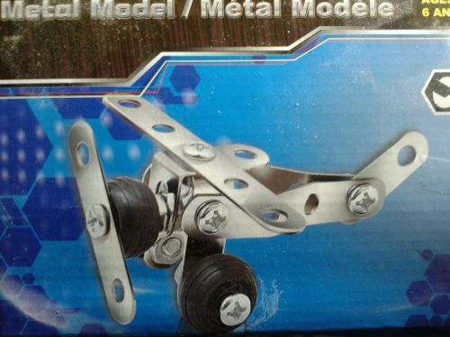 NEW steel metal model airplane plane ages 6+includes tool and parts to build