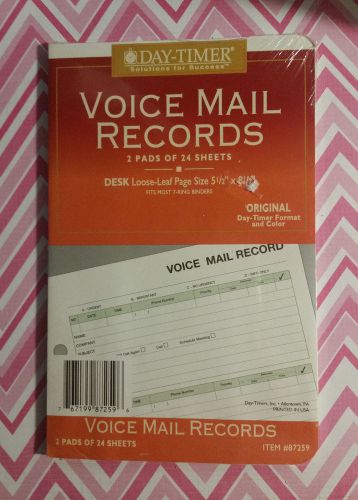 Day Timer Phone Call Voicemail Records Pads 7 Ring #87259 48 Total Refill SEALED