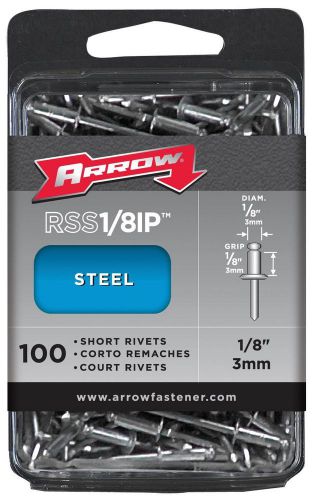 Arrow Fastener RSS1/8IP 1/8&#034; Short Steel Rivets 100 Count