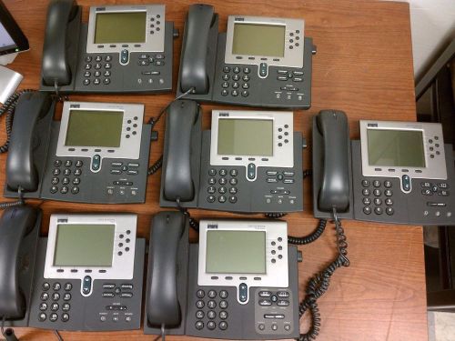 Lot of 7 Cisco 7960 IP Phones 7960 Series W/handset | PH132DS