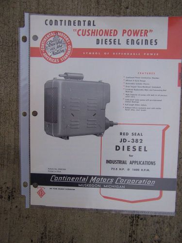 Continental Motors JD-382 Red Seal Diesel Industrial Engine Promo 72.5 HP  R
