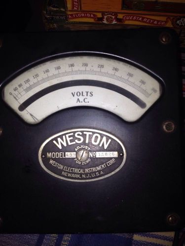 Vintage Weston Instruments AC Volt Meter Model 433 Made in NJ,  USA w/ Cables