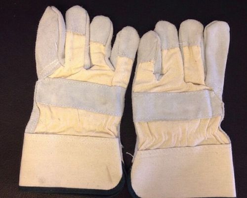 Lot Of 8 Pairs of White Canvas Work Gloves