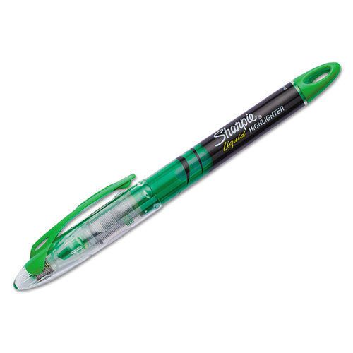 Accent Liquid Pen Style Highlighter, Chisel Tip, Fluorescent Green, Dozen