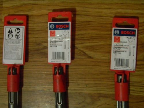 3 BOSCH SCALING CHISELS  3&#034; X 12&#034;  HS1910  -  ALL 3 BRAND NEW