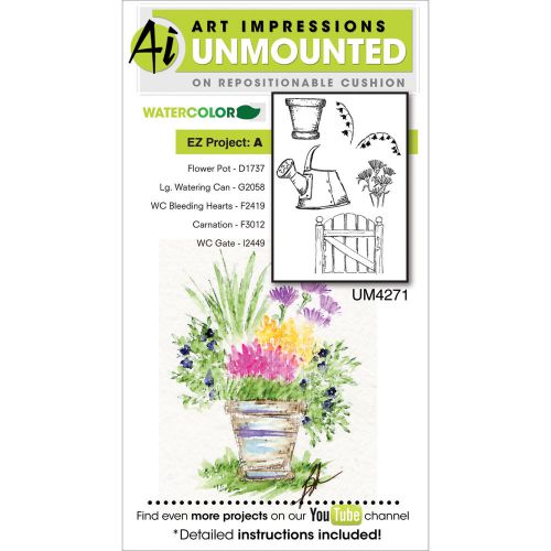 Art Impressions Watercolor Cling Rubber Stamps 4&#034;X7&#034;-EZ Project A