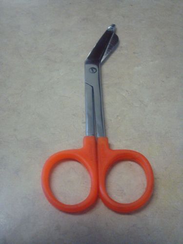 Lister Bandage Nurse Scissors 5.5&#034; Orange  PLASTIC HANDLE