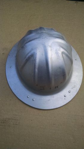 VINTAGE ORIGINAL B. F. McDONALD ALUMINUM HARD HAT W/SUSPENSION LINER 1950&#039;S