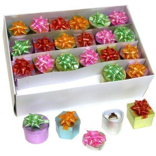 48 Assorted Paper Hat Ring Wholesale Jewelry Display Holidays Occasion Gift Box